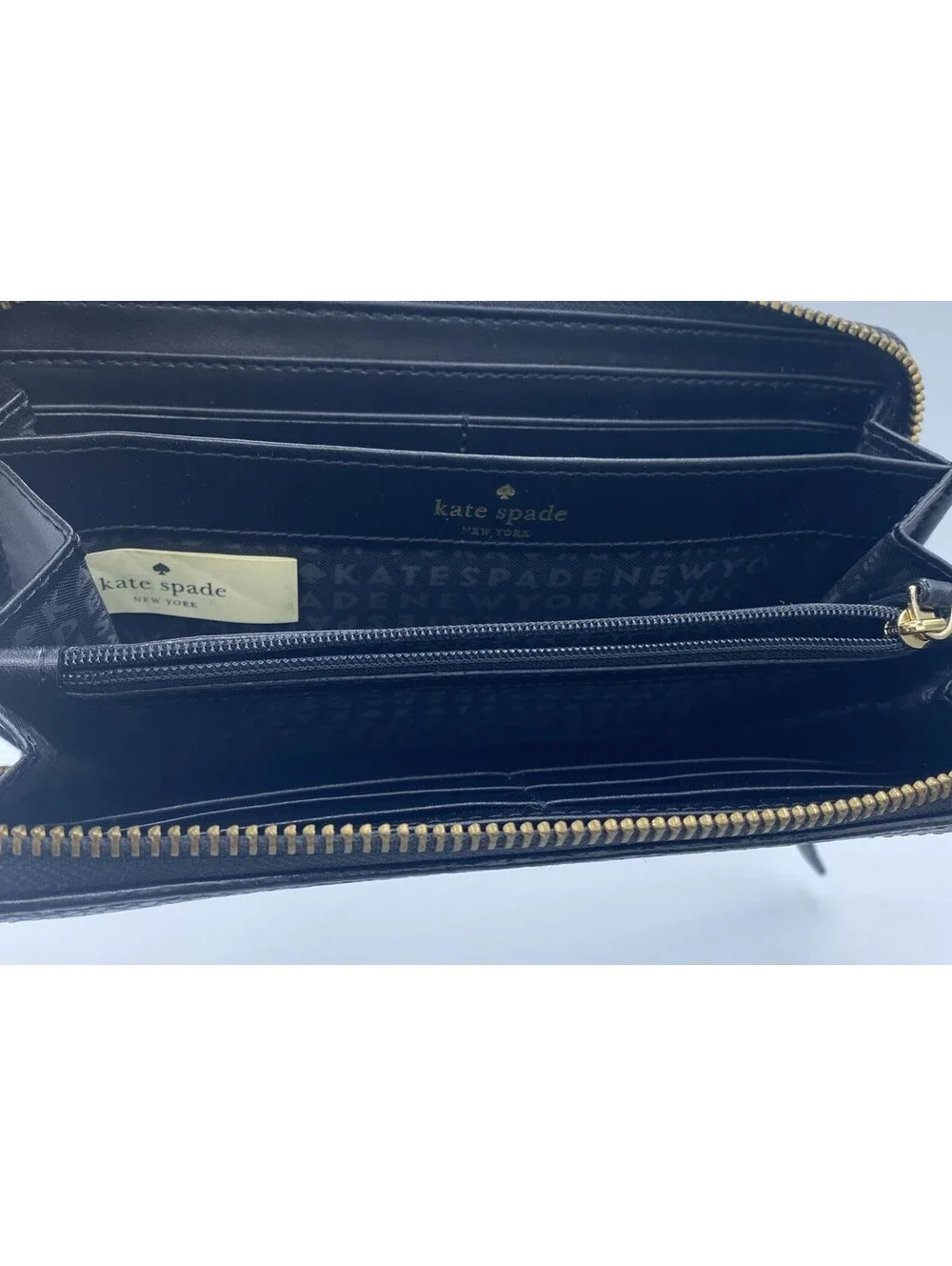 Kate Spade Neda Bridge Place Black Pebble Leather Wallet Multi Pockets